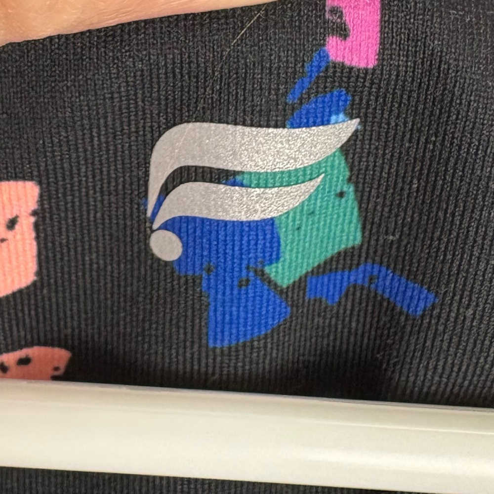 Fabletics Black Active Bra With Multicolor Triang… - image 7